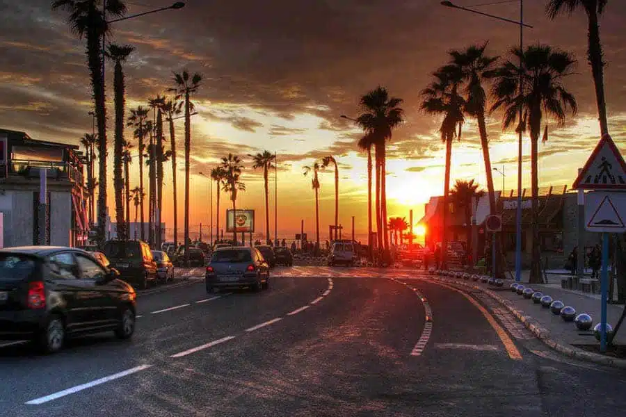 Casablanca Ain Diab Corniche during sunset