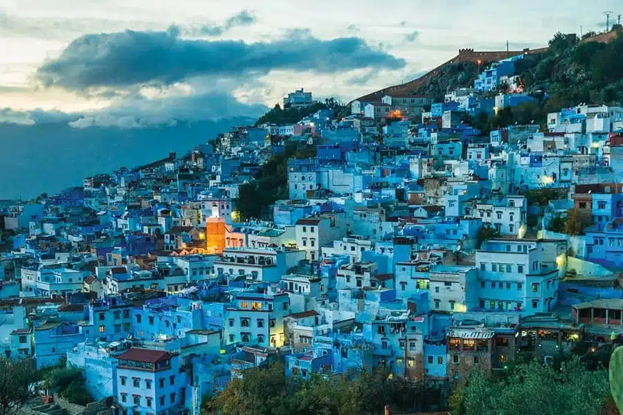 Chefchaouen the blue city panoramic view