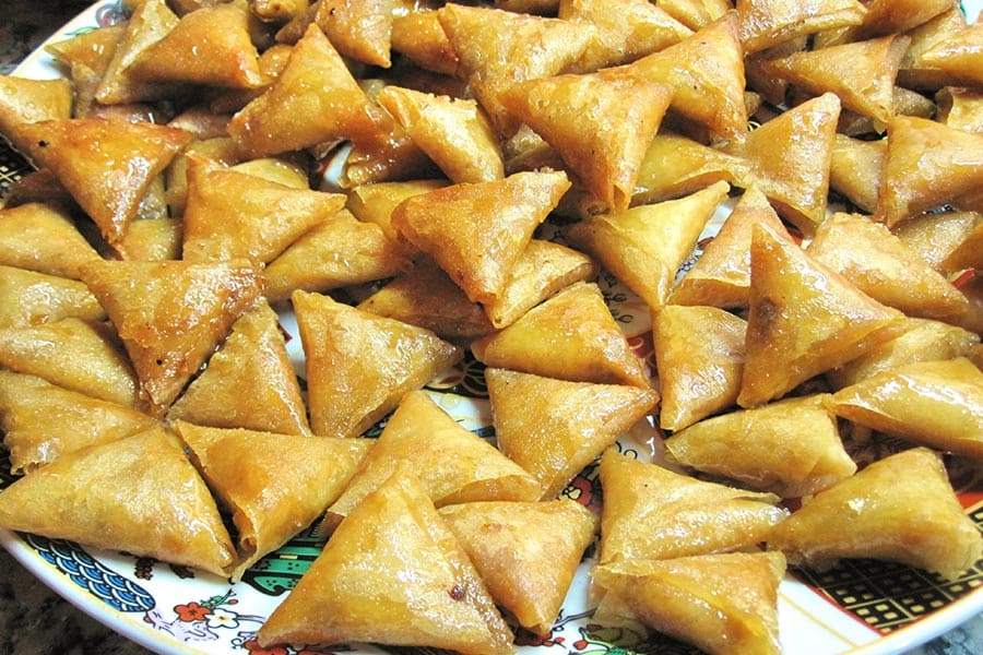 Moroccan almond and honey sweet Briwates.