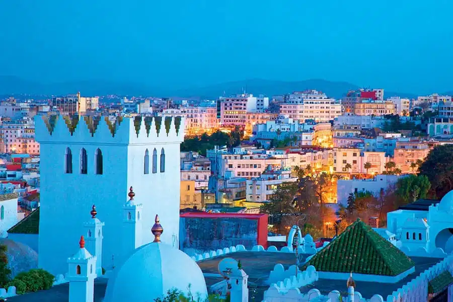 The white washed Kasbah in the Medina of Tangier.